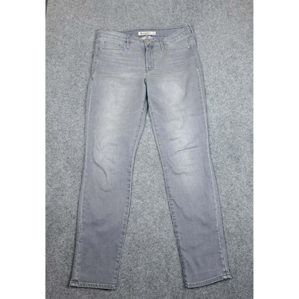 Athleta Jeans Womens 8 30x29 Grey Light Wash Low Rise Sculptek Stretch Skinny